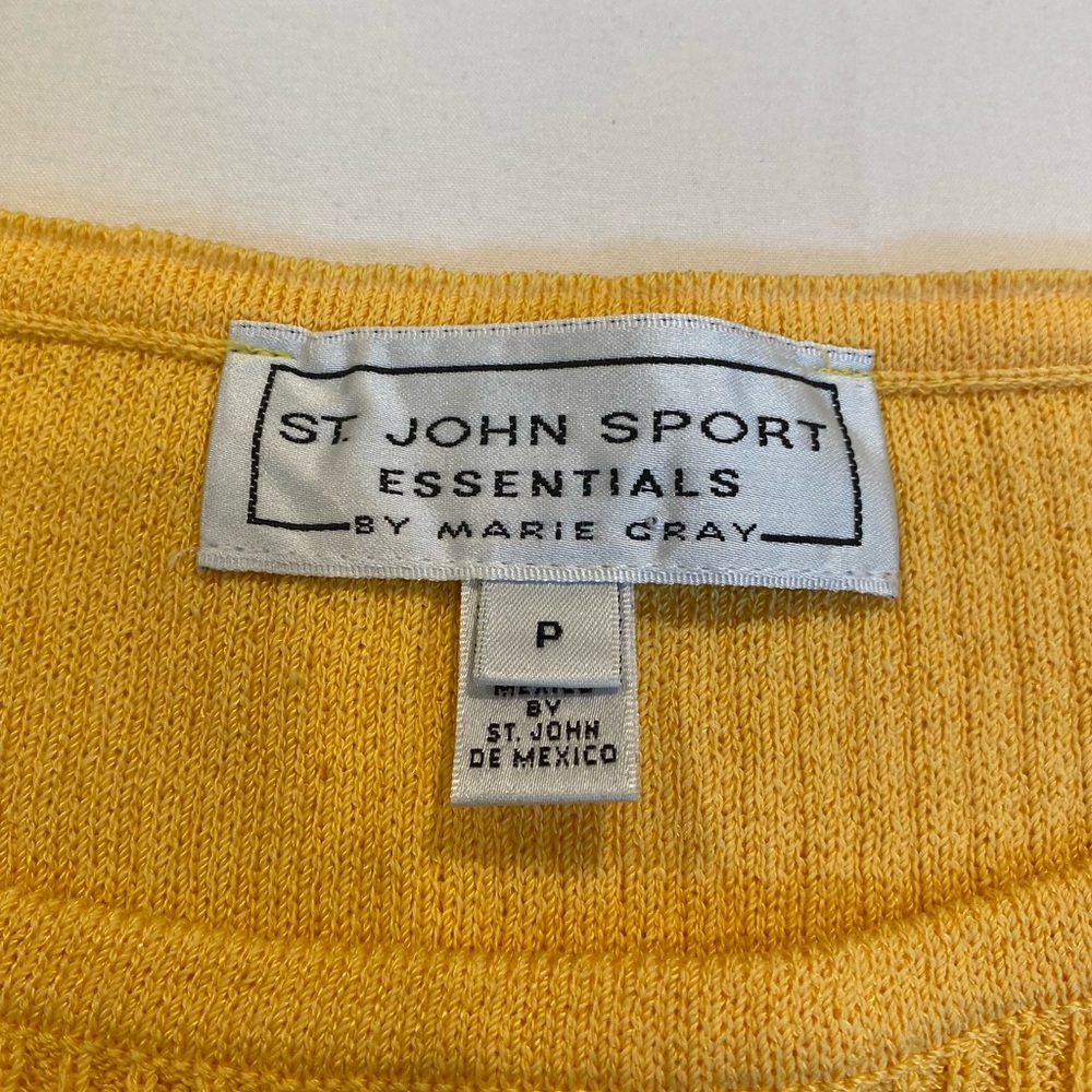 Vintage St. John Yellow Santana Knit Women's Jacket and Tank Top Set, S, Preppy - Picture 14 of 16